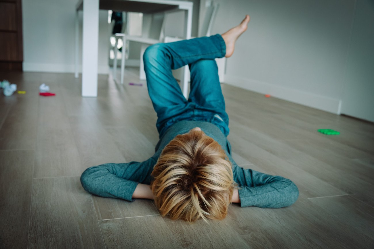 nuda, dziecko, relaks