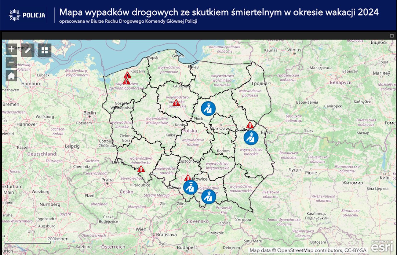 policja wypadki podróże