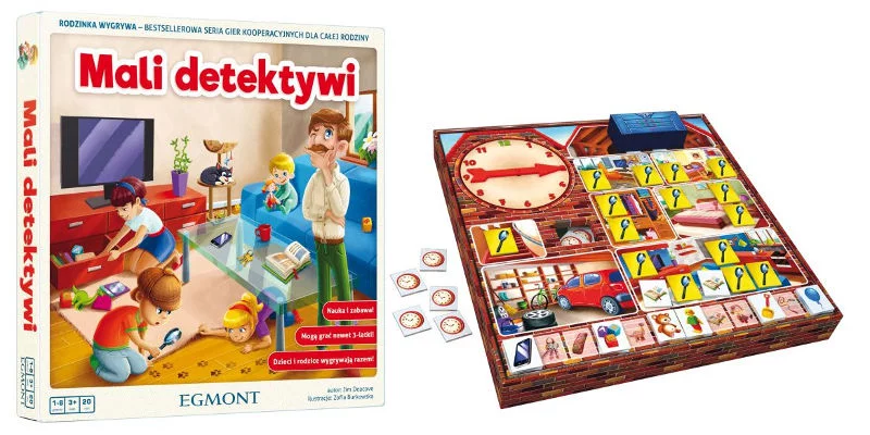 "Mali detektywi" to połączenie gry detektywistycznej z mechaniką zapamiętywania.