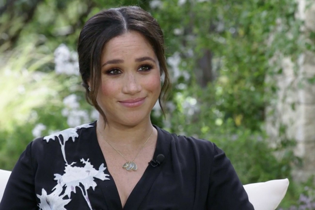 Meghan Markle w czasie wywiadu z Oprah Winfrey