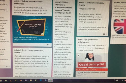 Przykładowy plan zajęć Agnieszki, który przygotowuje dla swoich uczniów