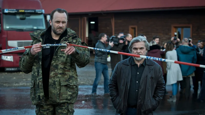 Leszek Lichota i Jarosław Boberek na planie "Watahy".