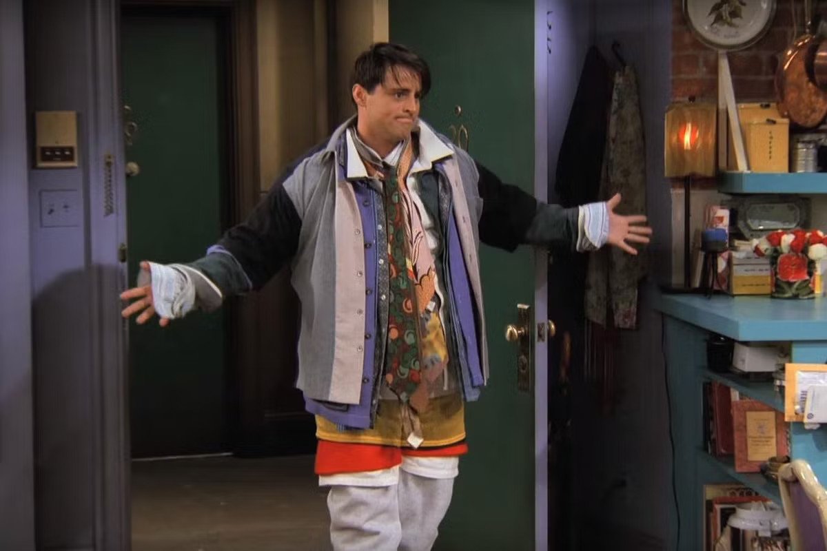 Ubranie na cebulkę, Joey "Przyjaciele", warstwy ubrania
